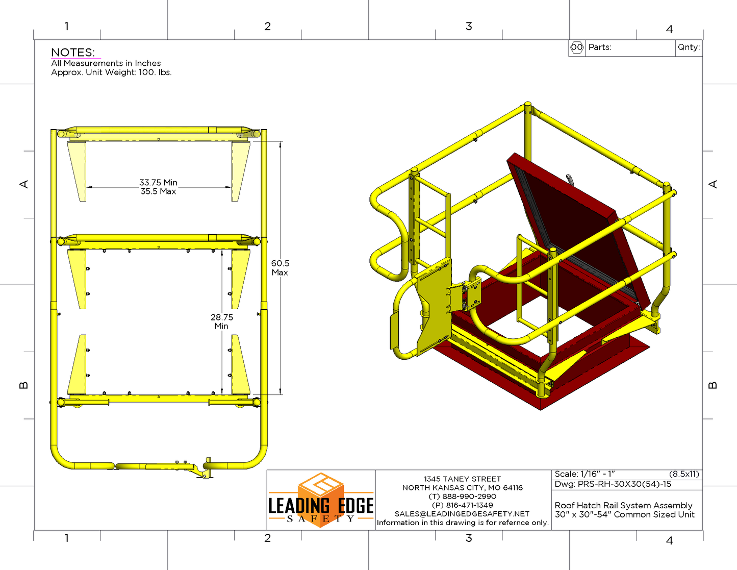 Roof Hatch Guardrail System