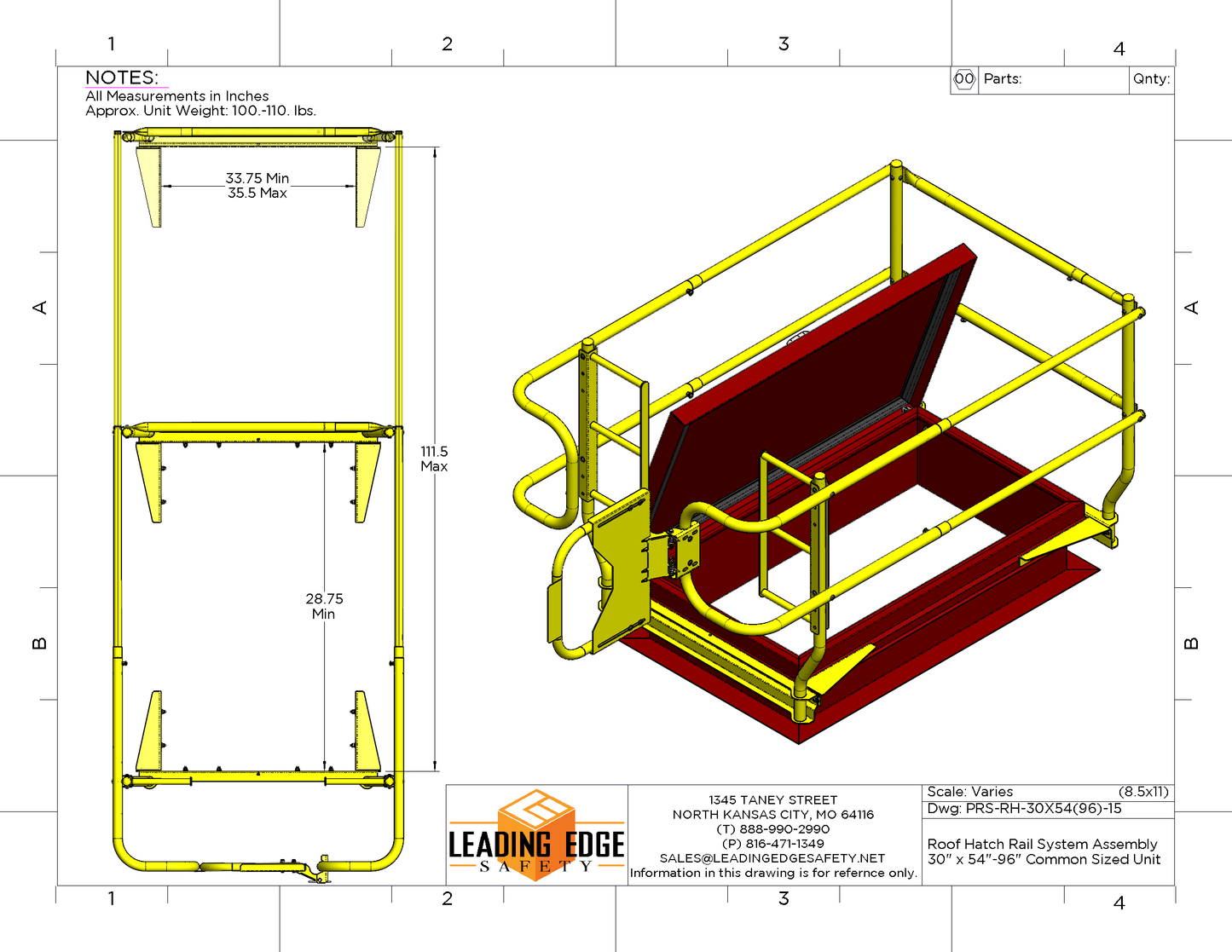 Roof Hatch Guardrail System