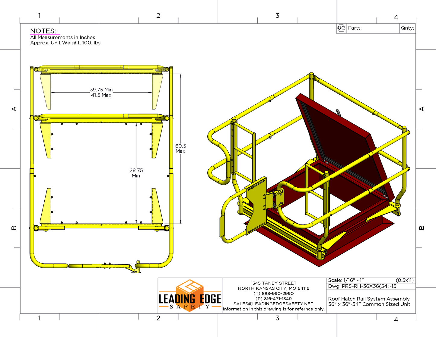 Roof Hatch Guardrail System