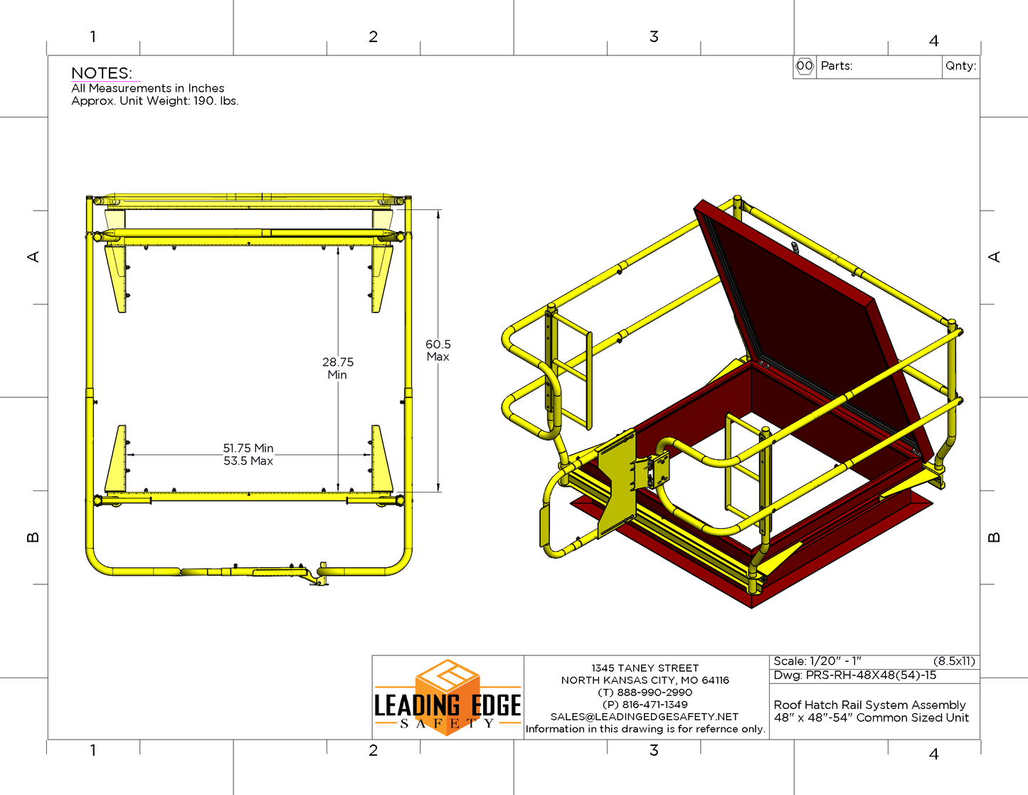 Roof Hatch Guardrail System