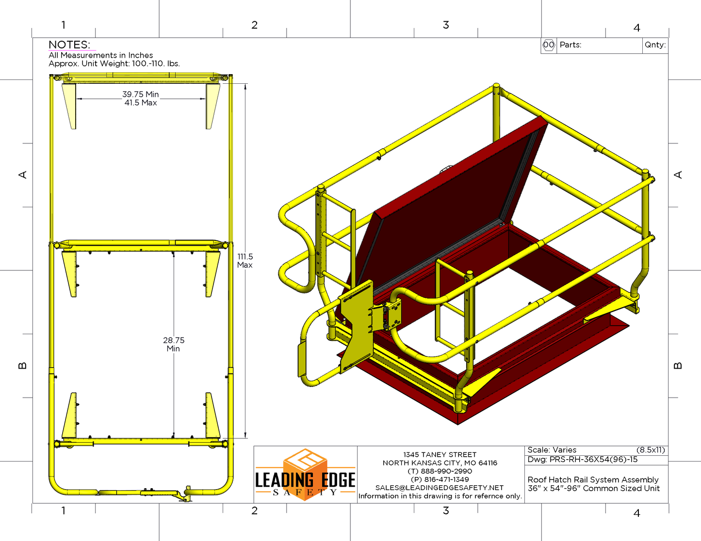 Roof Hatch Guardrail System