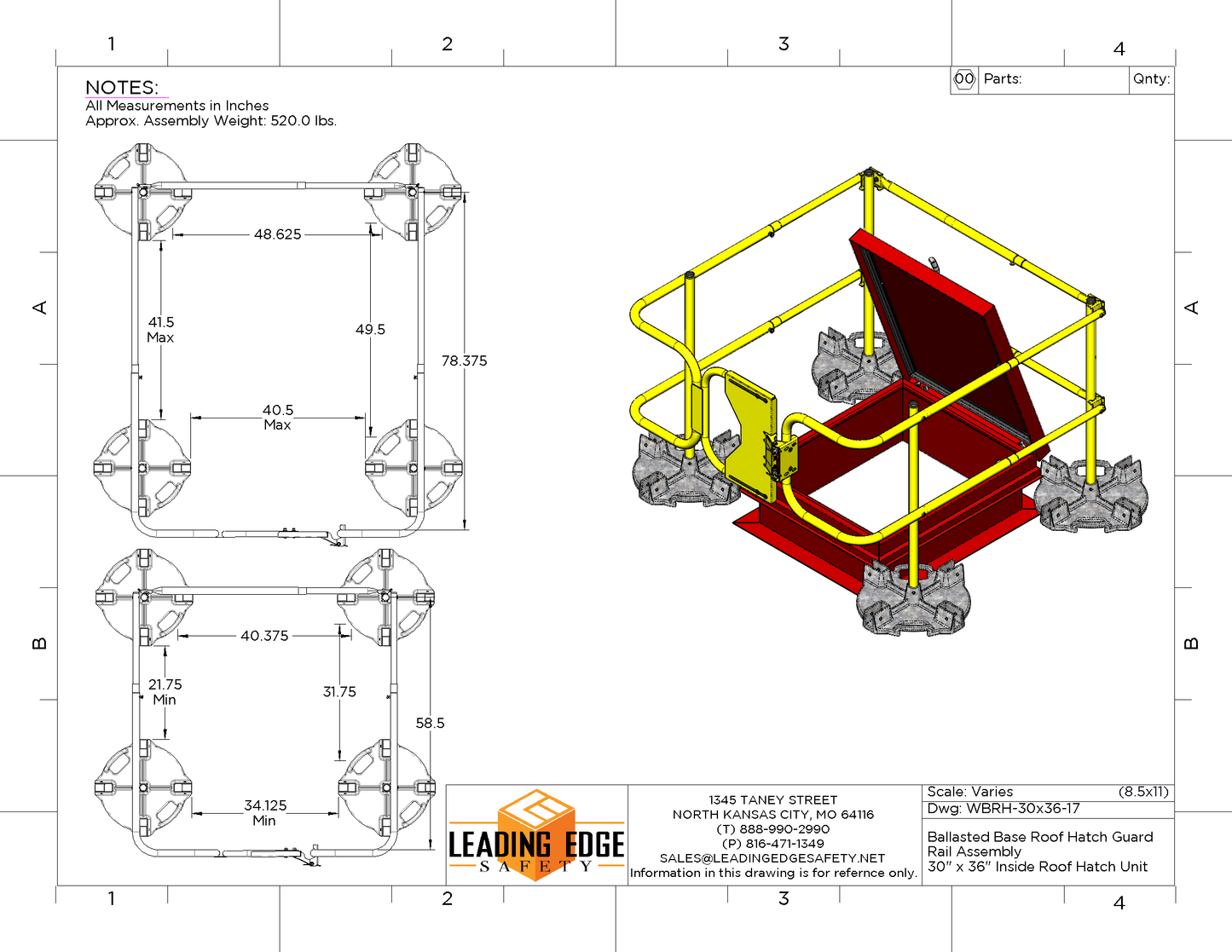 Roof Hatch Guardrail System