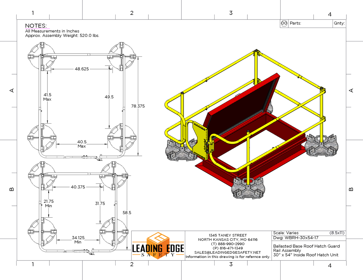 Roof Hatch Guardrail System