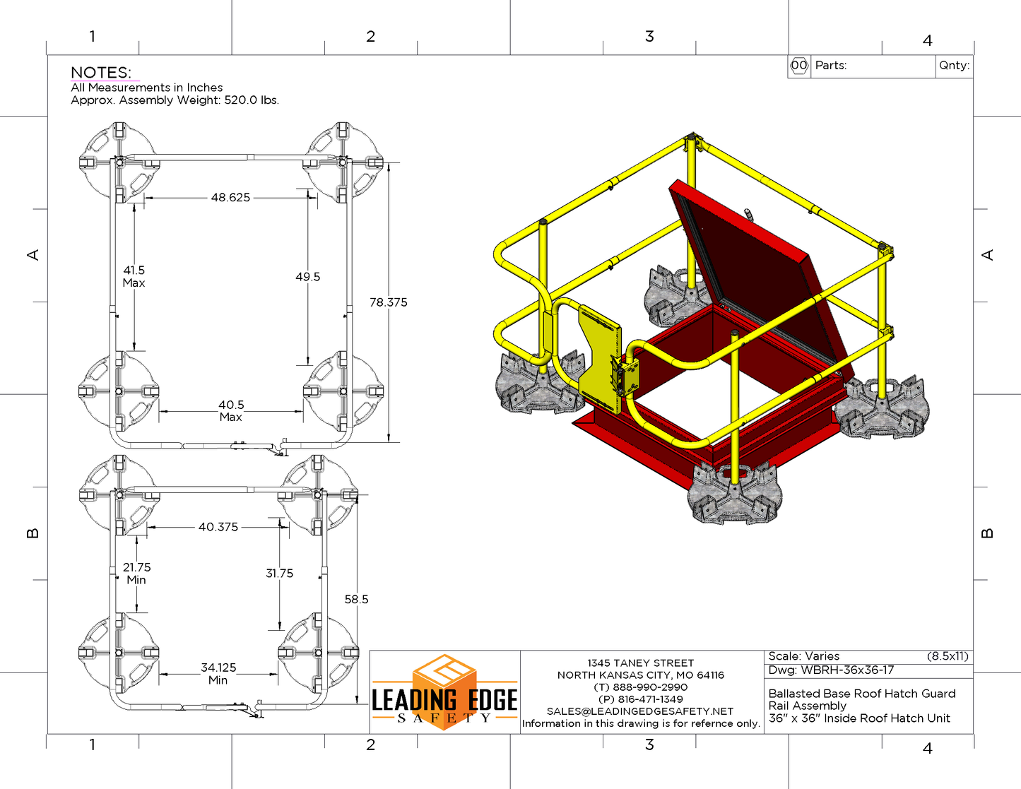 Roof Hatch Guardrail System