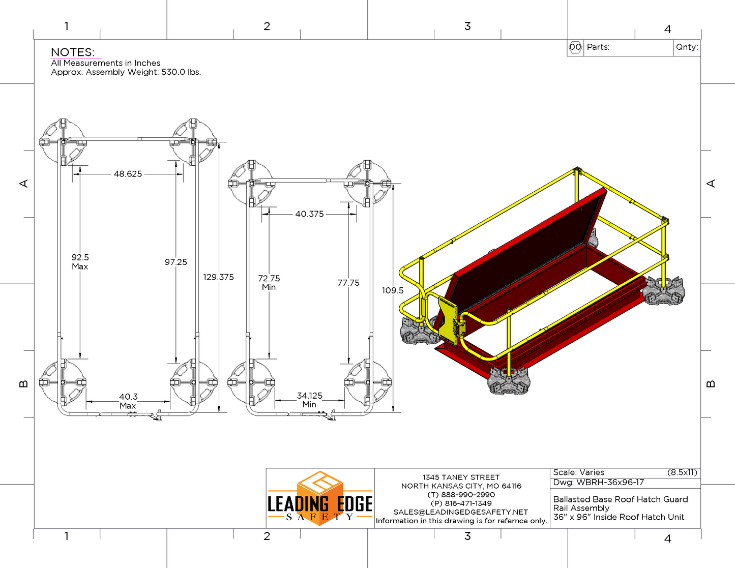 Roof Hatch Guardrail System