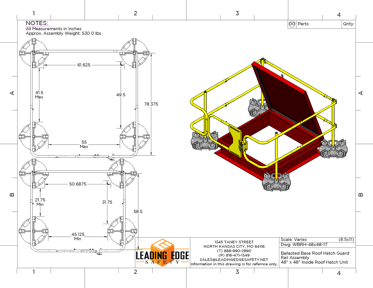 Roof Hatch Guardrail System