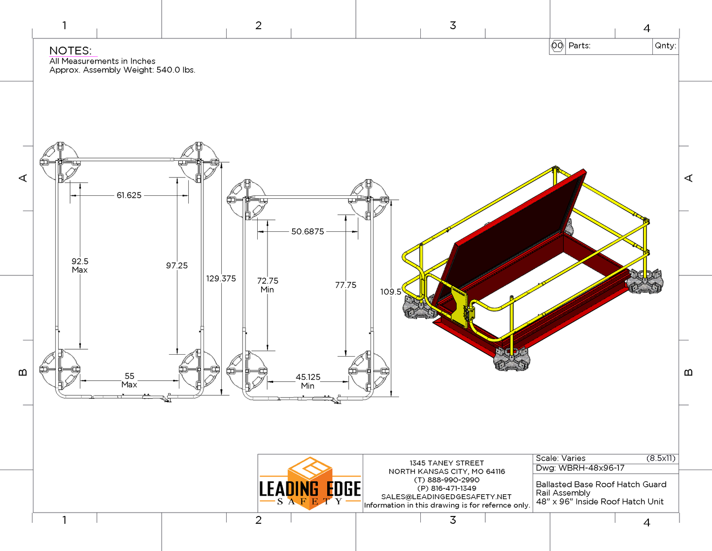 Roof Hatch Guardrail System