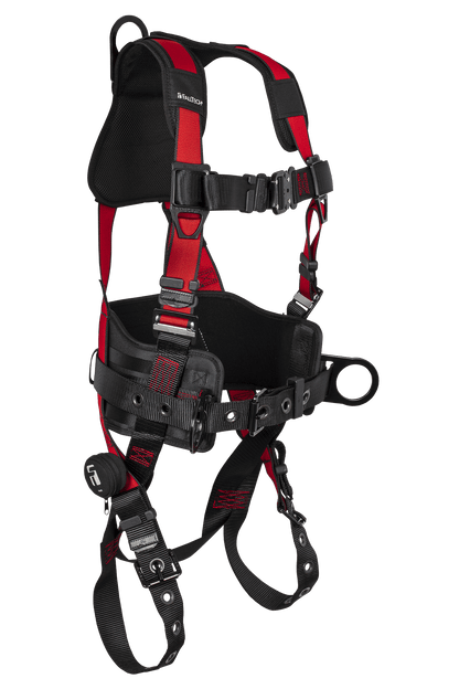 Tradesman® Pro 3D Construction Belted Full Body Harness, Tongue Buckle Leg Adjustments
