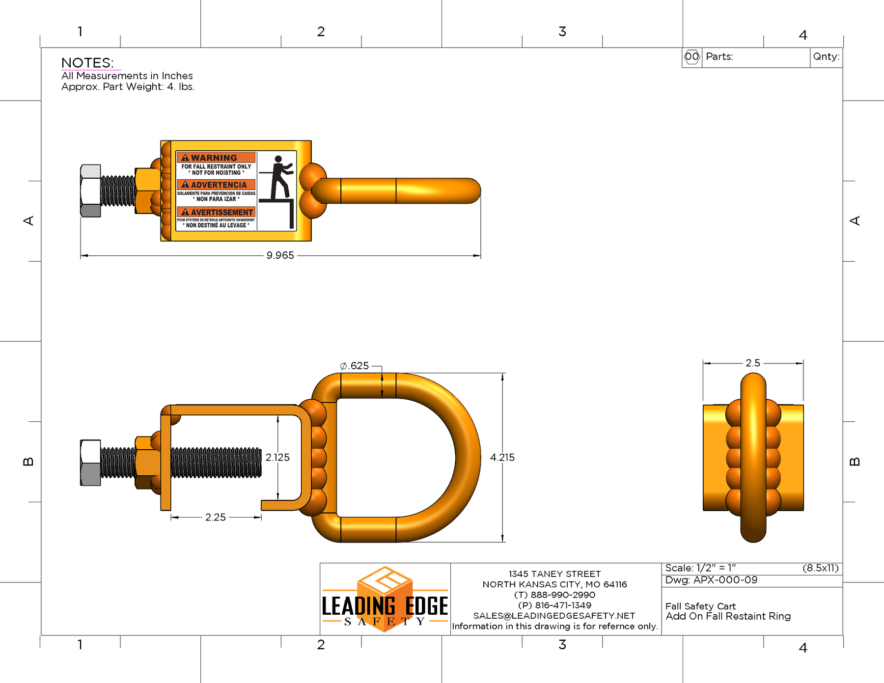 Fall Restraint Add-On Ring – Leading Edge Safety