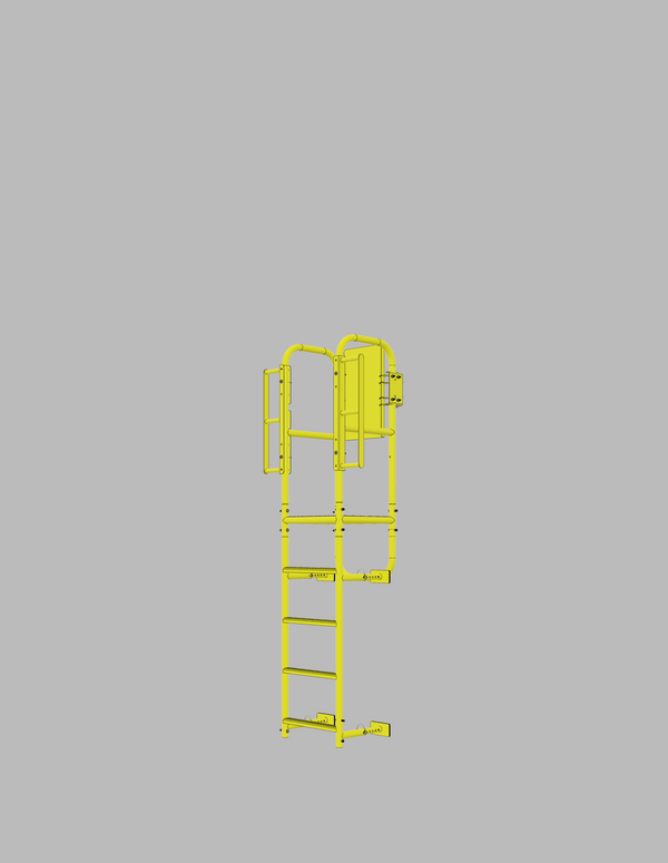 Yellow trench box shoring ladder render for the trench box collection