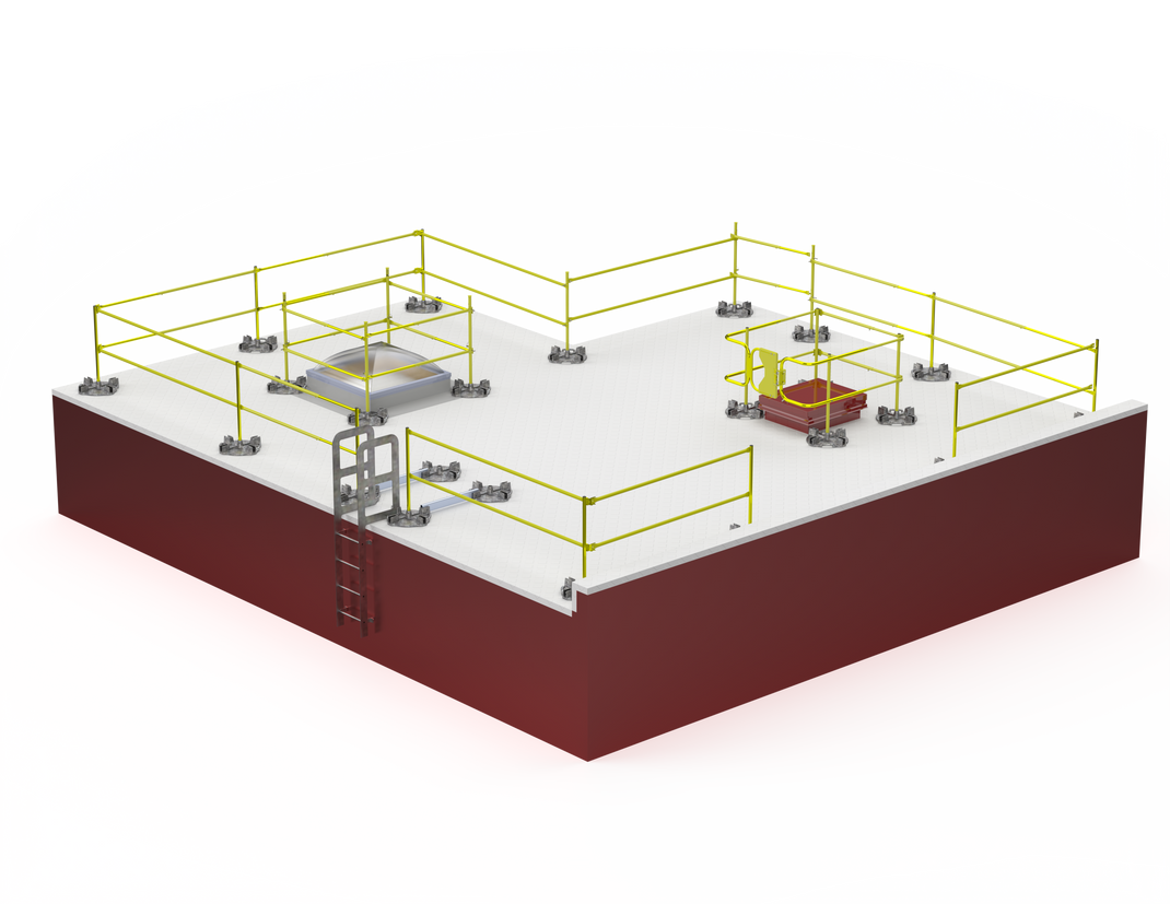 Ballasted Guardrail Systems Temporary Leading Edge Safety