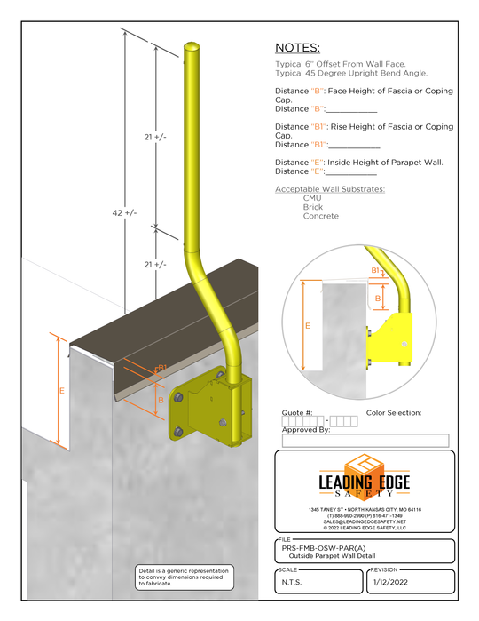 Wall Mount Guardrail – Leading Edge Safety