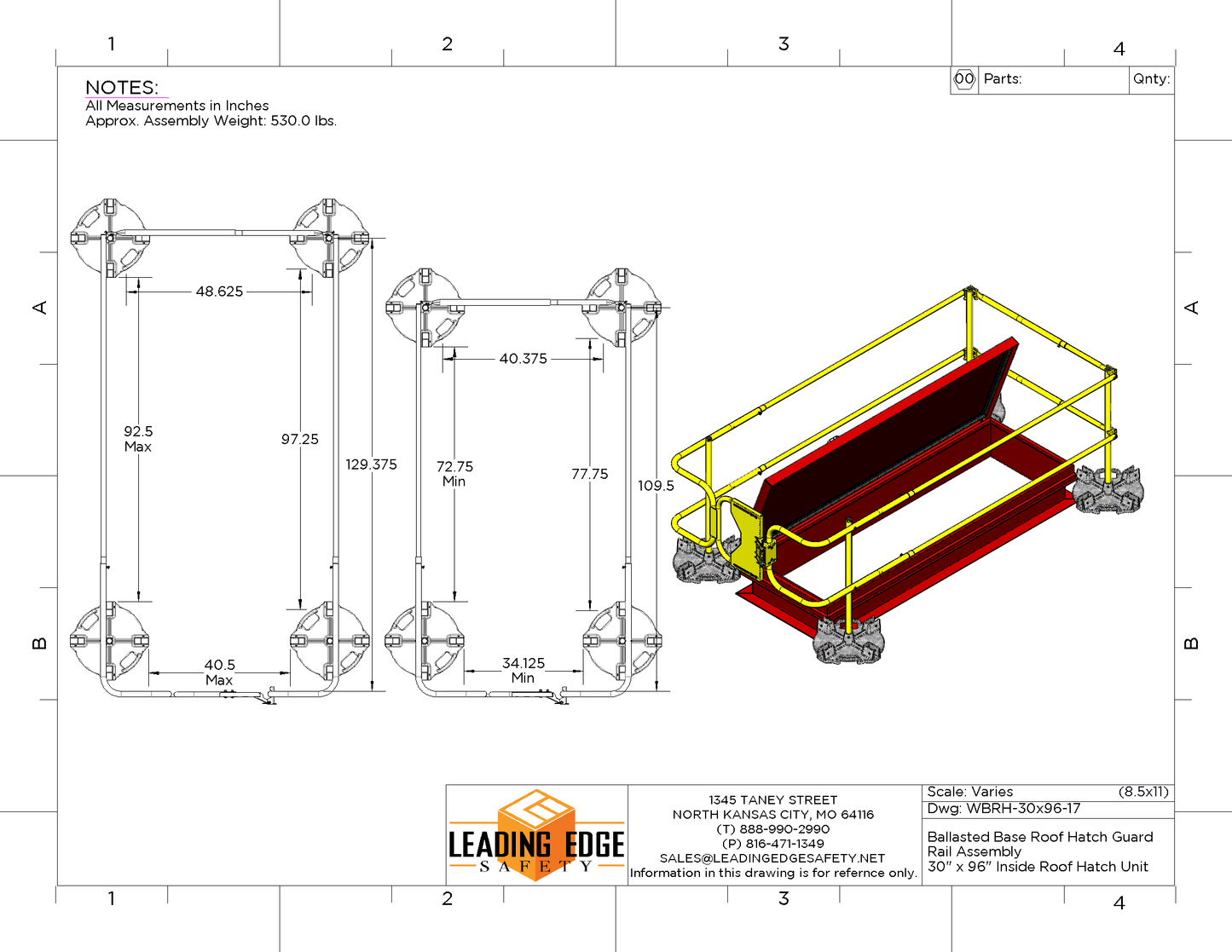 Roof Hatch Guardrail System